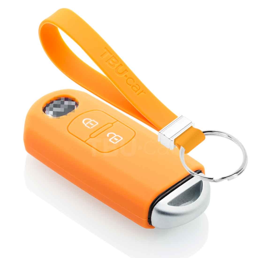 TBU car TBU car Funda Carcasa llave compatible con Mazda - Funda de Silicona - Cover de Llave Coche - Naranja