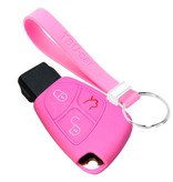 TBU car TBU car Housse de Protection clé compatible avec Mercedes - Coque Cover Housse étui en Silicone - Rose