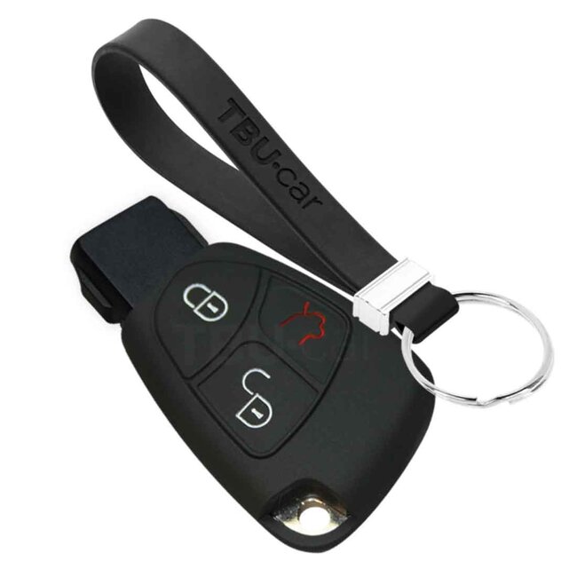 Housse de Protection clé compatible avec Mercedes - Coque Cover Housse étui en Silicone - Noir
