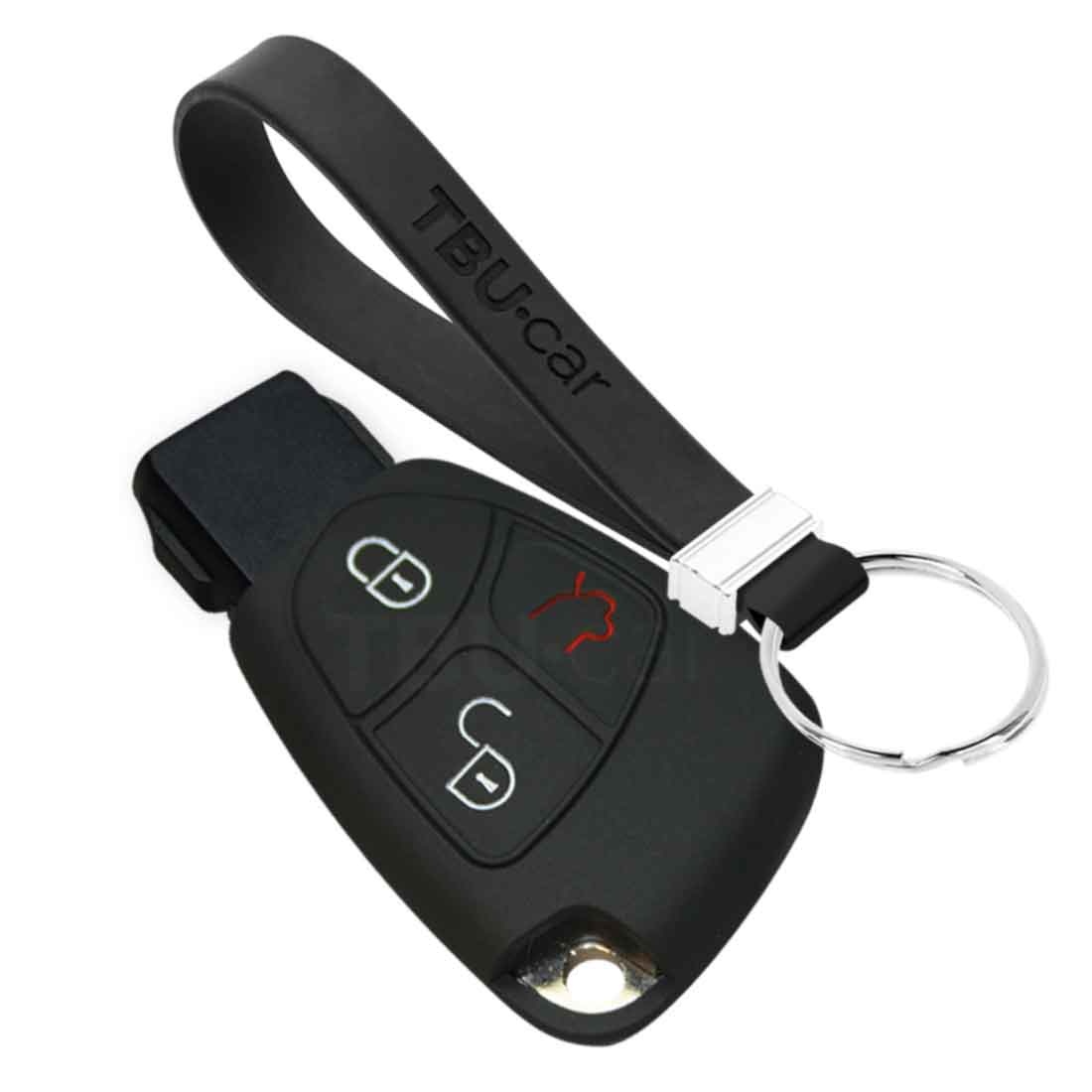 TBU car TBU car Car key cover compatible with Mercedes - Silicone Protective Remote Key Shell - FOB Case Cover - Black