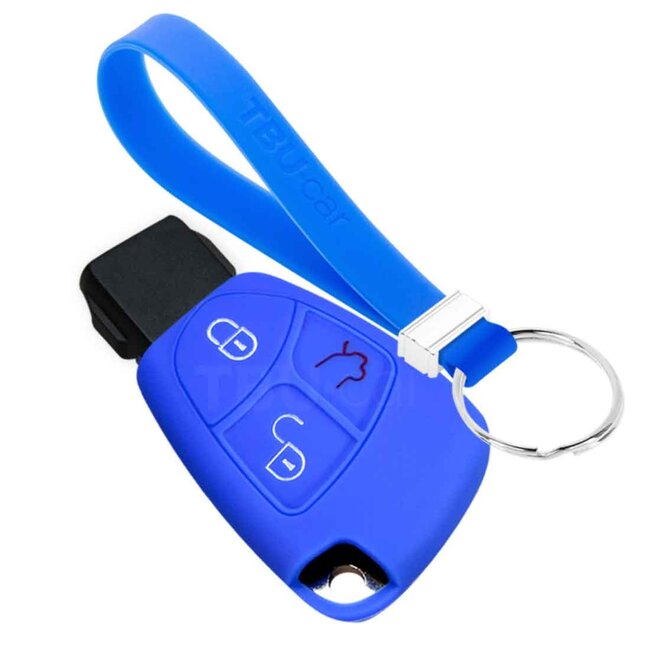 Capa para chave do carro compatível com Mercedes - Capa Protetora de Chave Remota de Silicone - Tampa Remota FOB - Azul