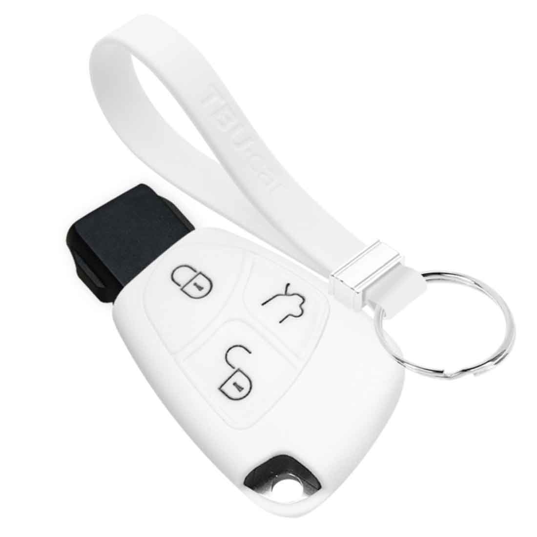 TBU car Mercedes Capa Silicone Chave do carro - Capa protetora - Tampa remota FOB - Branco