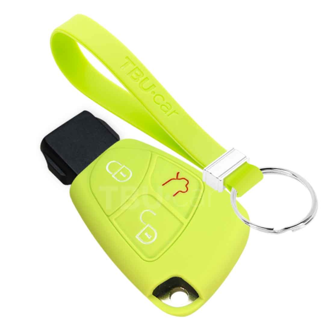 TBU car Mercedes Capa Silicone Chave do carro - Capa protetora - Tampa remota FOB - Verde lima