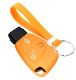 TBU car TBU car Housse de Protection clé compatible avec Mercedes - Coque Cover Housse étui en Silicone - Orange