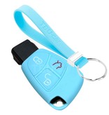 TBU car TBU car Car key cover compatible with Mercedes - Silicone Protective Remote Key Shell - FOB Case Cover - Light Blue