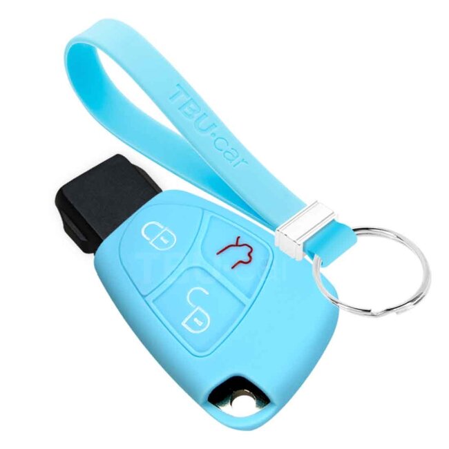 Capa para chave do carro compatível com Mercedes - Capa Protetora de Chave Remota de Silicone - Tampa Remota FOB - Azul claro