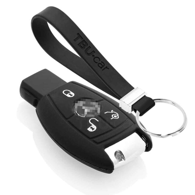 Capa para chave do carro compatível com Mercedes - Capa Protetora de Chave Remota de Silicone - Tampa Remota FOB - Preto