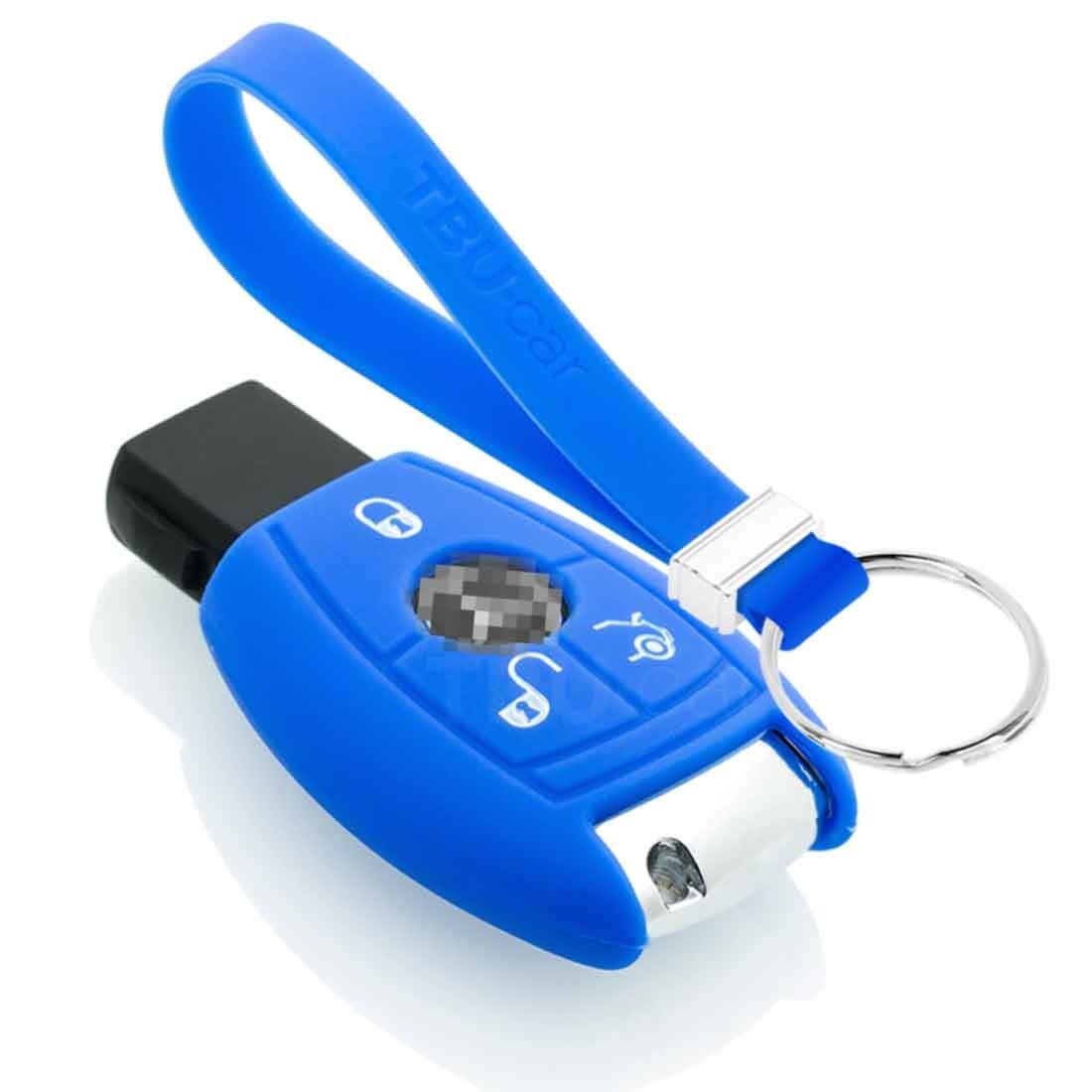 TBU car TBU car Autoschlüssel Hülle kompatibel mit Mercedes 3 Tasten - Schutzhülle aus Silikon - Auto Schlüsselhülle Cover in Blau