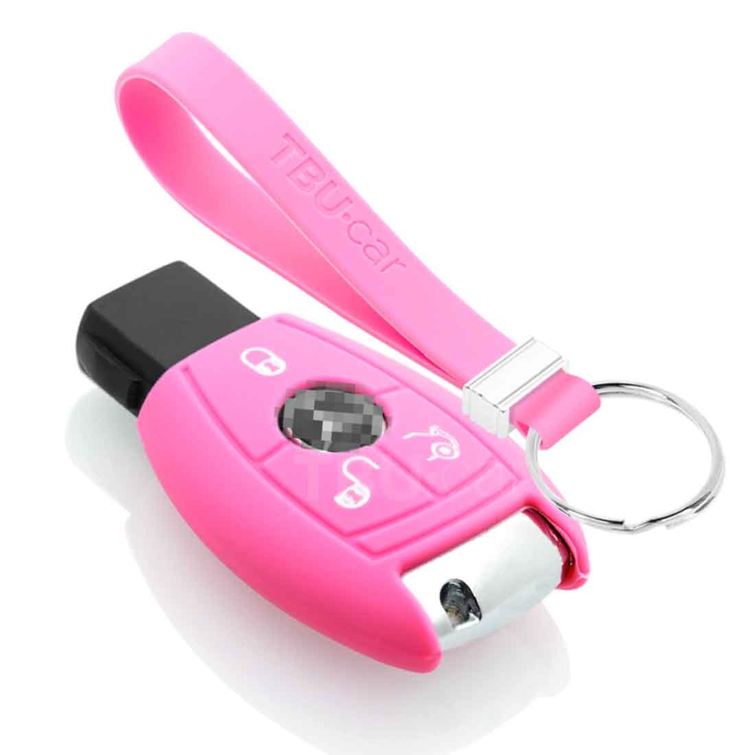 TBU car TBU car Housse de Protection clé compatible avec Mercedes - Coque Cover Housse étui en Silicone - Rose