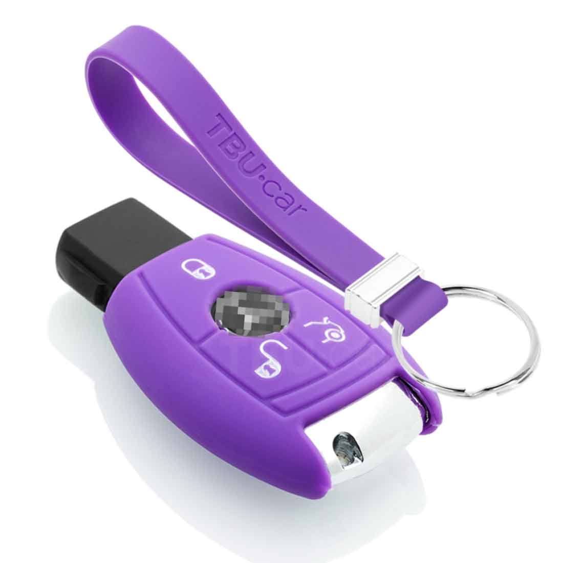 TBU car TBU car Housse de Protection clé compatible avec Mercedes - Coque Cover Housse étui en Silicone - Violet