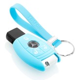 TBU car TBU car Funda Carcasa llave compatible con Mercedes - Funda de Silicona - Cover de Llave Coche - Azul claro