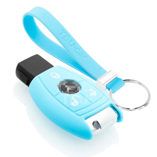 Capa para chave do carro compatível com Mercedes - Capa Protetora de Chave Remota de Silicone - Tampa Remota FOB - Azul claro