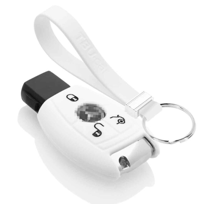 Capa para chave do carro compatível com Mercedes - Capa Protetora de Chave Remota de Silicone - Tampa Remota FOB - Branco