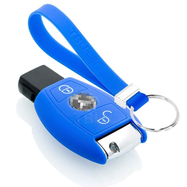 Capa para chave do carro compatível com Mercedes - Capa Protetora de Chave Remota de Silicone - Tampa Remota FOB - Azul