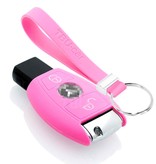 TBU car Mercedes Capa Silicone Chave do carro - Capa protetora - Tampa remota FOB - Rosa