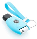 TBU car TBU car Car key cover compatible with Mercedes - Silicone Protective Remote Key Shell - FOB Case Cover - Light Blue