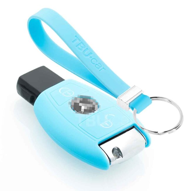 Capa para chave do carro compatível com Mercedes - Capa Protetora de Chave Remota de Silicone - Tampa Remota FOB - Azul claro