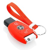 TBU car Mercedes Capa Silicone Chave do carro - Capa protetora - Tampa remota FOB - Vermelho