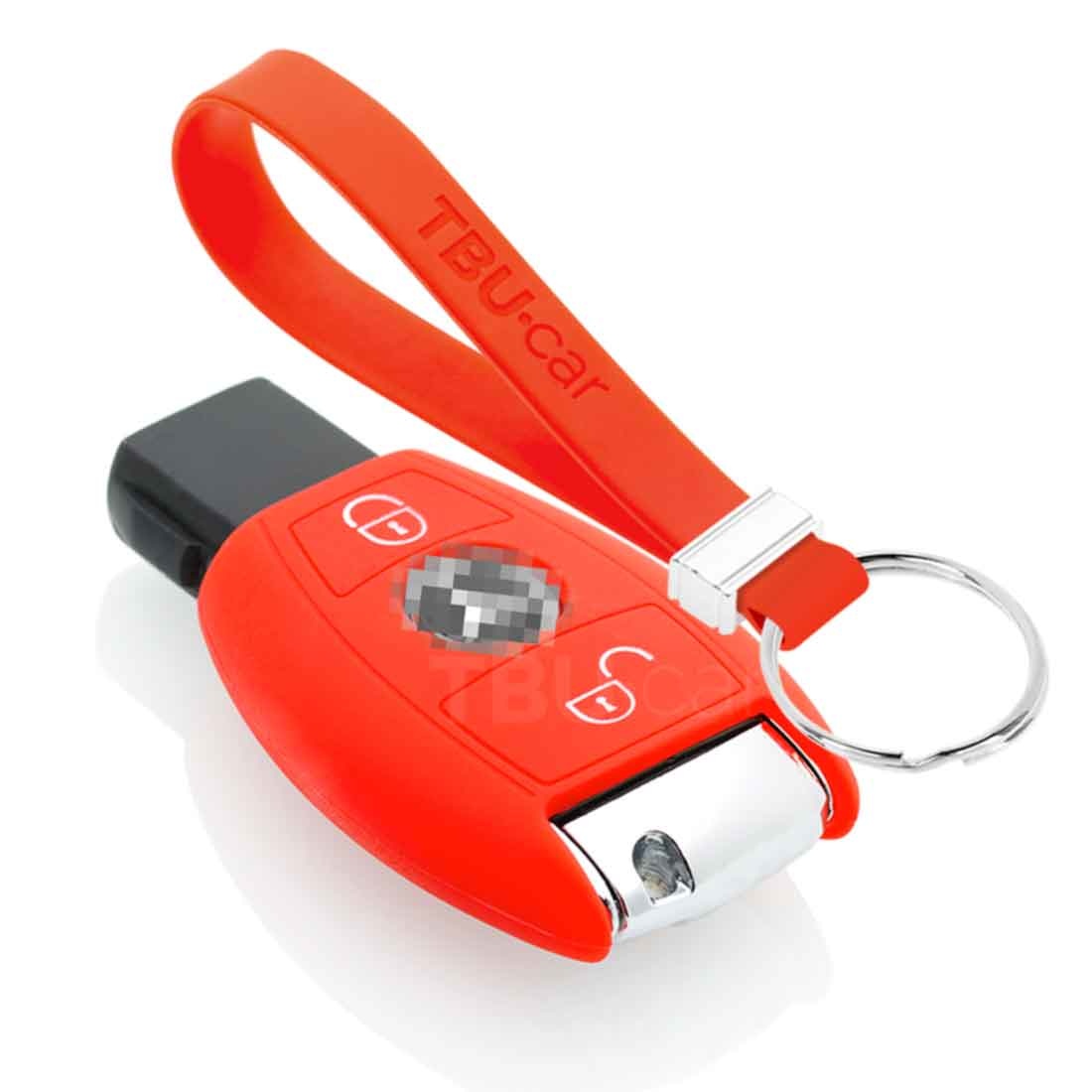 TBU car Mercedes Capa Silicone Chave do carro - Capa protetora - Tampa remota FOB - Vermelho