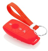 TBU car TBU car Funda Carcasa llave compatible con Mercedes - Funda de Silicona - Cover de Llave Coche - Rojo