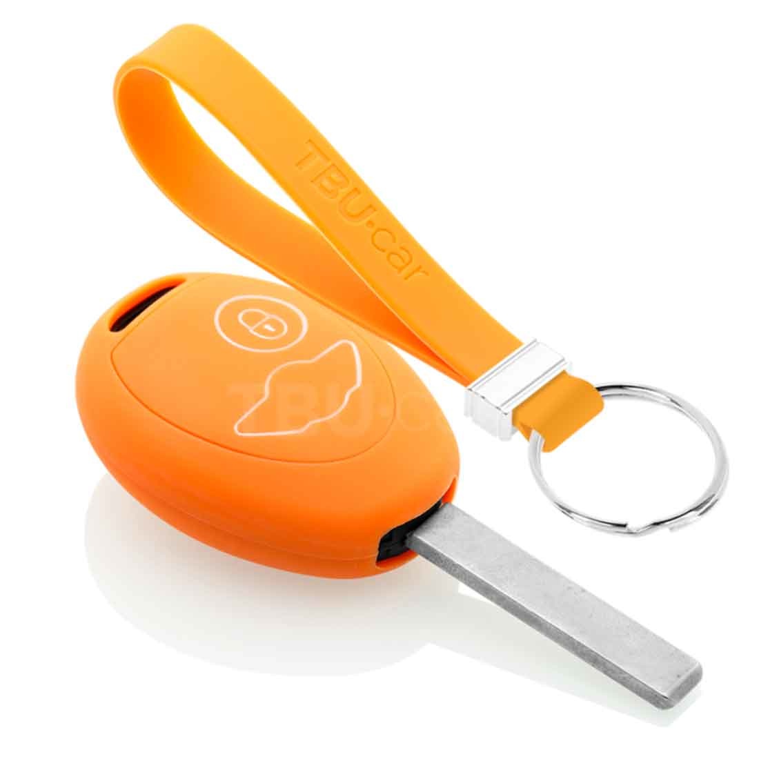 TBU car TBU car Autoschlüssel Hülle kompatibel mit Mini 2 Tasten - Schutzhülle aus Silikon - Auto Schlüsselhülle Cover in Orange