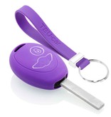 TBU car TBU car Car key cover compatible with Mini - Silicone Protective Remote Key Shell - FOB Case Cover - Purple