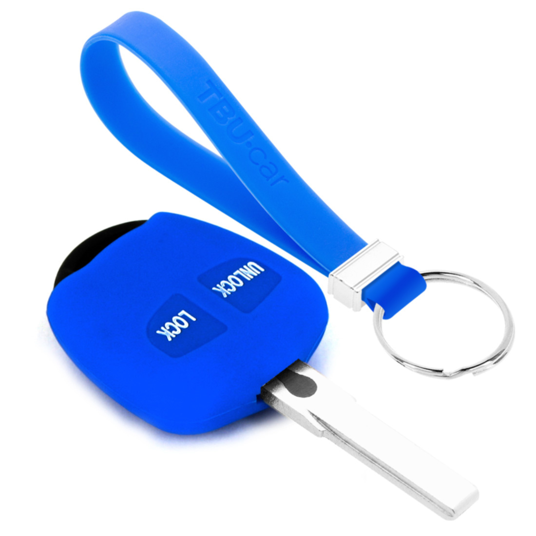 TBU car TBU car Autoschlüssel Hülle kompatibel mit Mitsubishi 2 Tasten - Schutzhülle aus Silikon - Auto Schlüsselhülle Cover in Blau