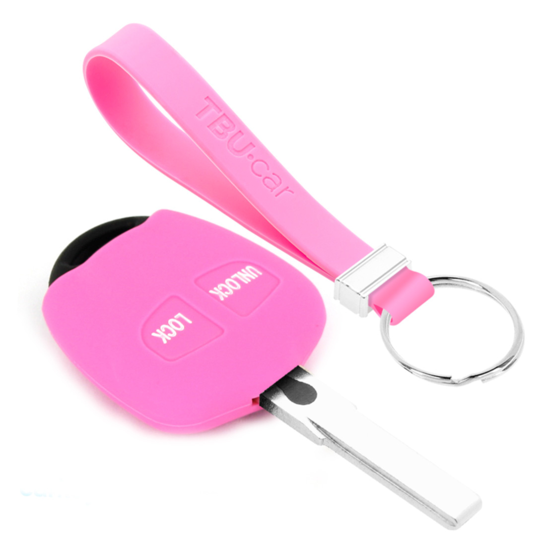 TBU car Mitsubishi Capa Silicone Chave do carro - Capa protetora - Tampa remota FOB - Rosa