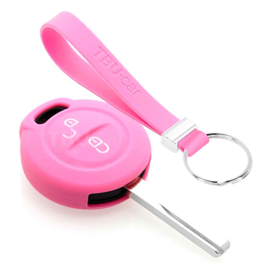 TBU car TBU car Housse de Protection clé compatible avec Mitsubishi - Coque Cover Housse étui en Silicone - Rose