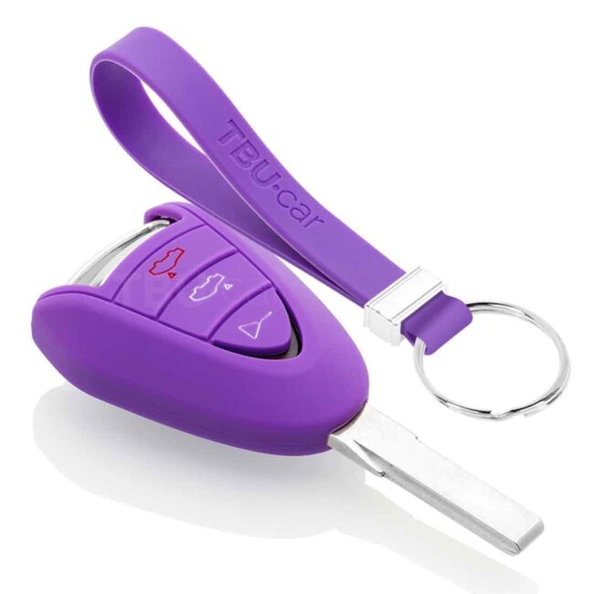 Capa para chave do carro compatível com Porsche - Capa Protetora de Chave Remota de Silicone - Tampa Remota FOB - Roxo