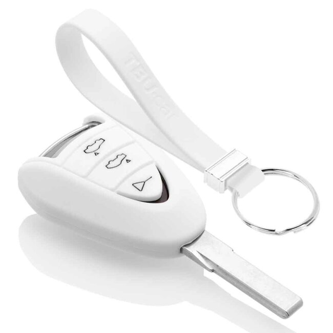 Funda Carcasa llave compatible con Porsche - Funda de Silicona - Cover de Llave Coche - Blanco