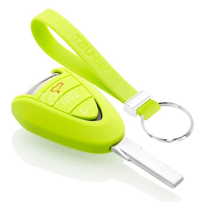 Capa para chave do carro compatível com Porsche - Capa Protetora de Chave Remota de Silicone - Tampa Remota FOB - Verde lima