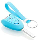 TBU car Porsche Capa Silicone Chave do carro - Capa protetora - Tampa remota FOB - Azul claro