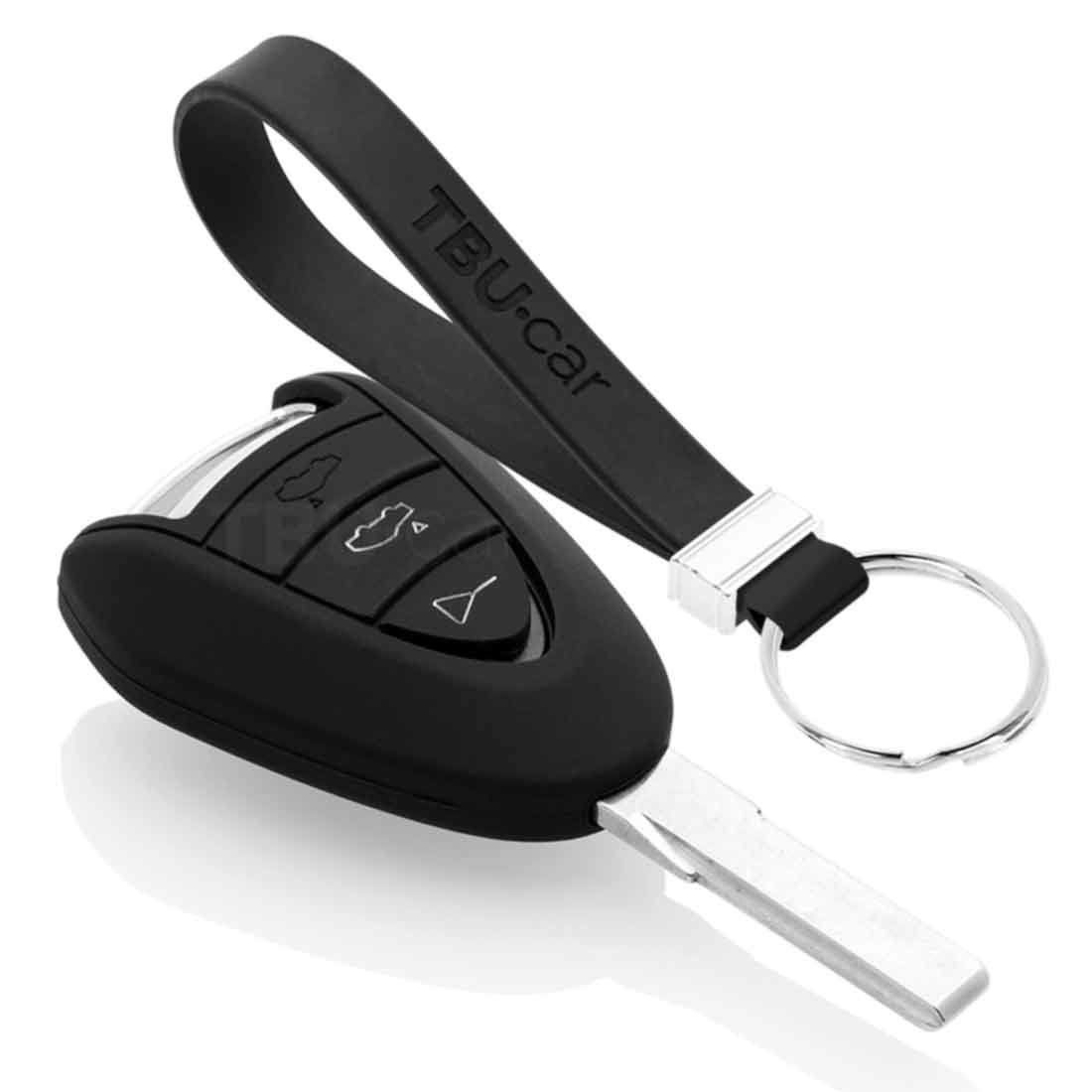 TBU car TBU car Funda Carcasa llave compatible con Porsche - Funda de Silicona - Cover de Llave Coche - Negro