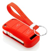 TBU car TBU car Housse de Protection clé compatible avec Porsche - Coque Cover Housse étui en Silicone - Rouge