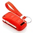 Car key cover compatible with Porsche - Silicone Protective Remote Key Shell - FOB Case Cover - Red