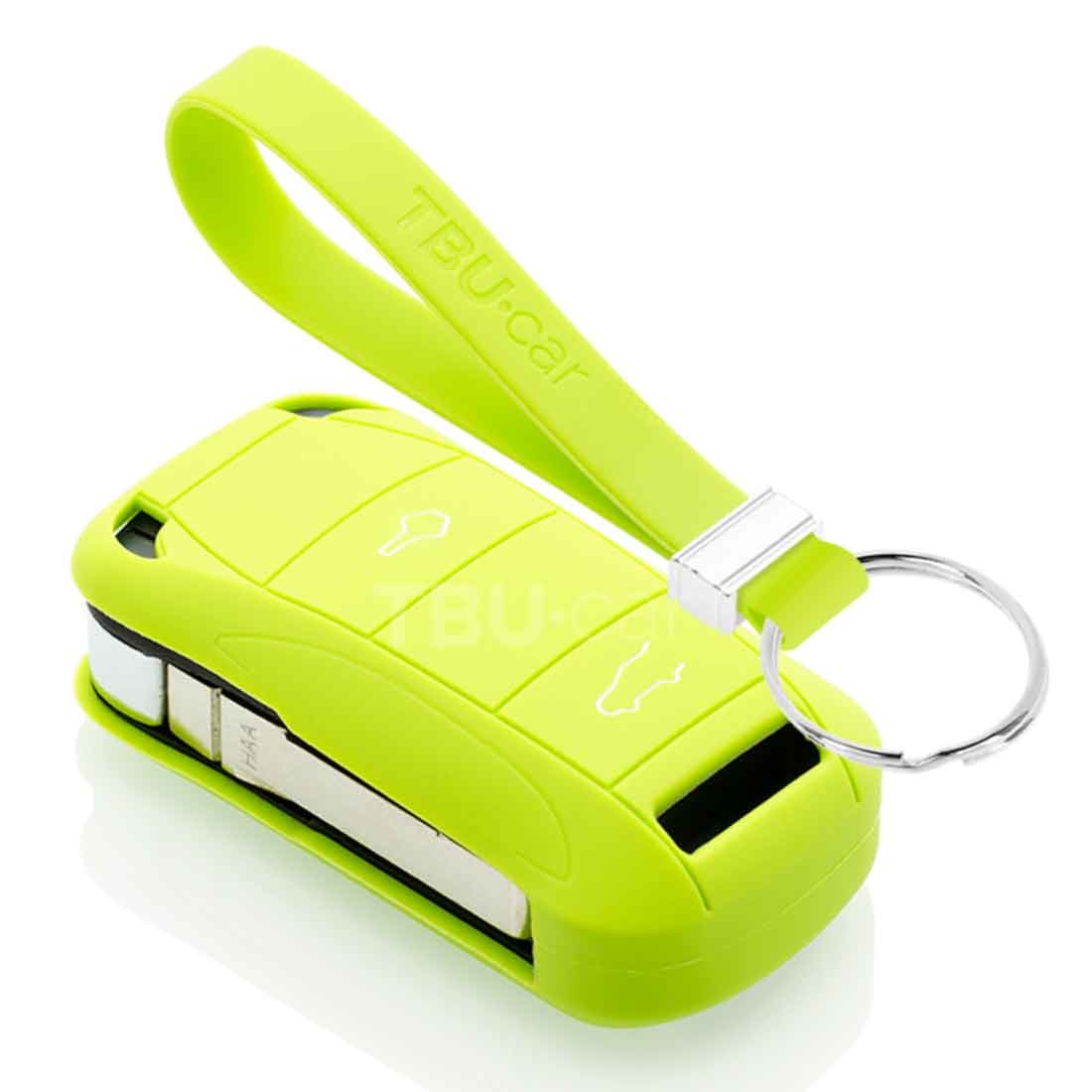 TBU car TBU car Housse de Protection clé compatible avec Porsche - Coque Cover Housse étui en Silicone - Citron vert