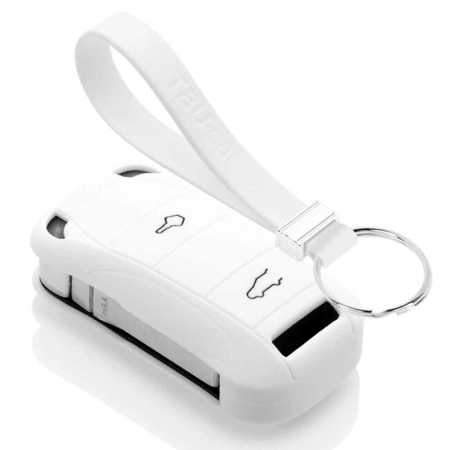 Housse de Protection clé compatible avec Porsche - Coque Cover Housse étui en Silicone - Blanc
