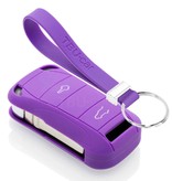 TBU car TBU car Autoschlüssel Hülle kompatibel mit Porsche 2 Tasten - Schutzhülle aus Silikon - Auto Schlüsselhülle Cover in Violett
