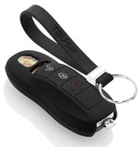 TBU car TBU car Autoschlüssel Hülle kompatibel mit Porsche 3 Tasten (Keyless Entry) - Schutzhülle aus Silikon - Auto Schlüsselhülle Cover in Schwarz