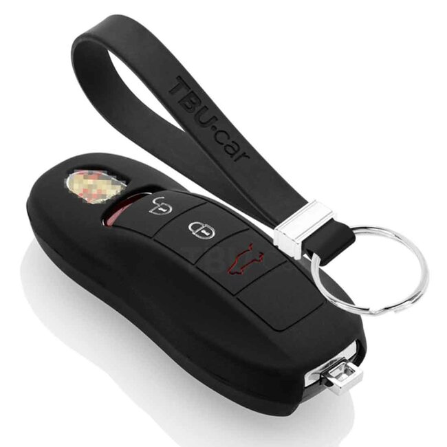 Capa para chave do carro compatível com Porsche - Capa Protetora de Chave Remota de Silicone - Tampa Remota FOB - Preto