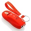 Autoschlüssel Hülle kompatibel mit Porsche 3 Tasten (Keyless Entry) - Schutzhülle aus Silikon - Auto Schlüsselhülle Cover in Rot