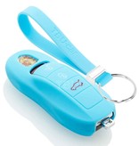 TBU car TBU car Sleutel cover compatibel met Porsche - Silicone sleutelhoesje - beschermhoesje autosleutel - Lichtblauw