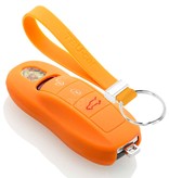 TBU car TBU car Car key cover compatible with Porsche - Silicone Protective Remote Key Shell - FOB Case Cover - Orange