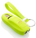 TBU car TBU car Sleutel cover compatibel met Porsche - Silicone sleutelhoesje - beschermhoesje autosleutel - Lime groen