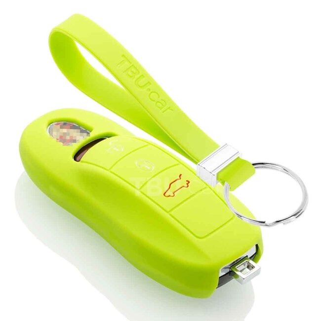 Capa para chave do carro compatível com Porsche - Capa Protetora de Chave Remota de Silicone - Tampa Remota FOB - Verde lima