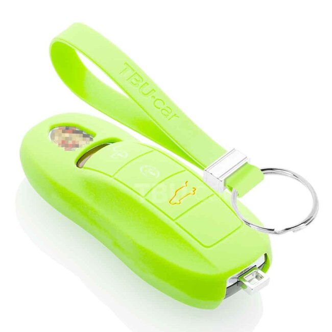 Capa para chave do carro compatível com Porsche - Capa Protetora de Chave Remota de Silicone - Tampa Remota FOB - Fosforescente