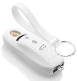 TBU car TBU car Car key cover compatible with Porsche - Silicone Protective Remote Key Shell - FOB Case Cover - White