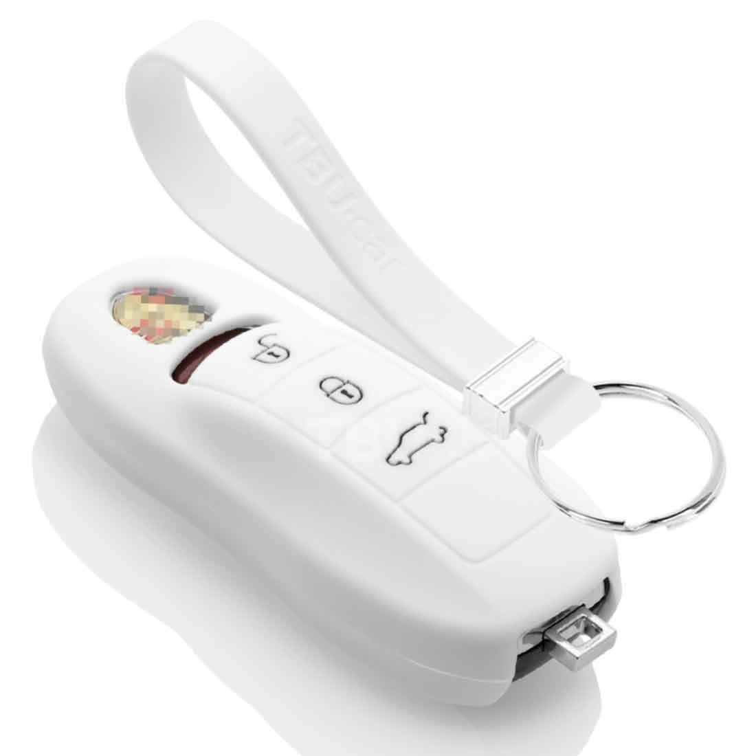 TBU car TBU car Car key cover compatible with Porsche - Silicone Protective Remote Key Shell - FOB Case Cover - White