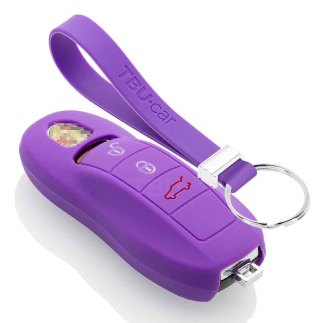 Capa para chave do carro compatível com Porsche - Capa Protetora de Chave Remota de Silicone - Tampa Remota FOB - Roxo